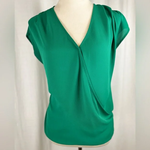 Pleione Teal Draped Blouse - Picture 1 of 5